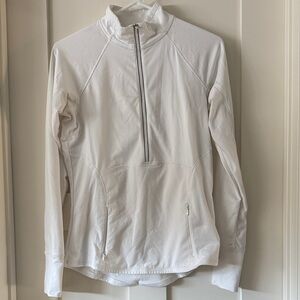 Athleta White Quarter-Zip Pullover